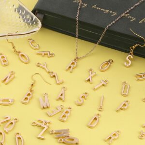 SANNIX 156Pcs/6 Sets Letter Charms Alphabet ABC Letter Charms Capital A-Z Charms DIY Bracelets Necklaces Charms with 200Pcs Open Jump Rings for Jewelry Making, KC Gold