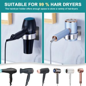 YAYINLI Hair Dryer Holder Wall Mounted, Hair Tool Organizer and Storage, Blow Dryer Holder Wall, Adhesive Hair Dryer Holder, SUS304 Stainless Steel Hairdryer Holder for Bathroom Salon Barber Shops