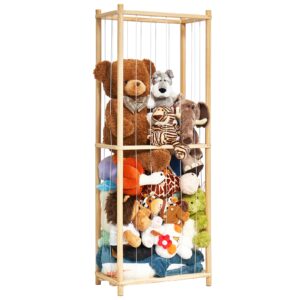 zjsymzy extra large stuffed animal zoo storage,59" tall wooden stuffed animal cage, toy cage for stuffed animal holder applicable kids nursery play room bedroom display corner