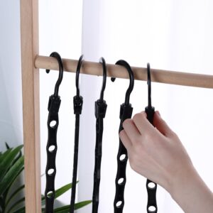 HAKDAY 12PCS Space Saving Hangers, Magic Hangers Closet Organizers and Storage 5 Holes Sturdy Cascading Hangers for College Dorm Room Black