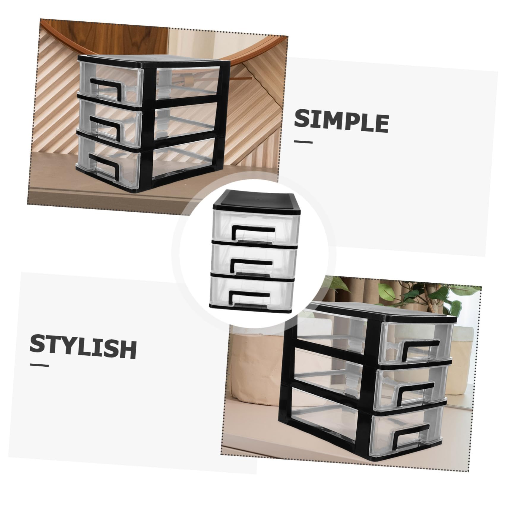 PRETYZOOM 2pcs Drawer Type Closet Multi-Layer Storage Shelf Storage Cabinet