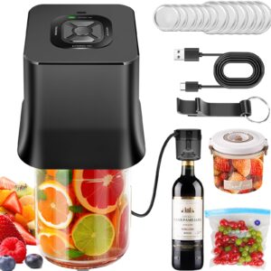 4-in-1 electric mason jar vacuum sealer with external assembly vacuum pump for food storage, automatic vacuum sealer compatible with mason jars, vacuum bag, vacuum container and marinating boxes