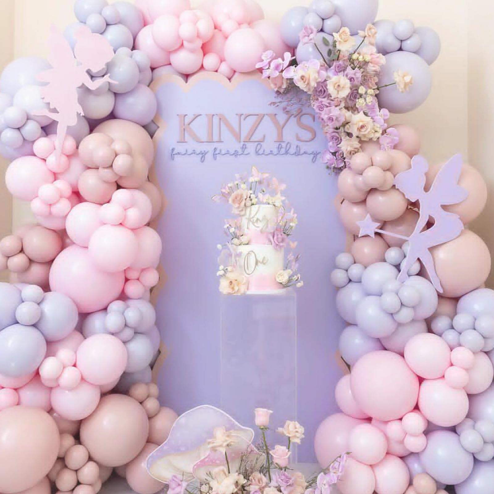 Light Purple Balloons Different Sizes, 18 12 10 5 Inch Double Stuffed Pastel Purple Balloons, Macaron Lavender Purple Balloon Arch for Boho Party, Baby Shower, Birthday, Weddings (Light Purple）