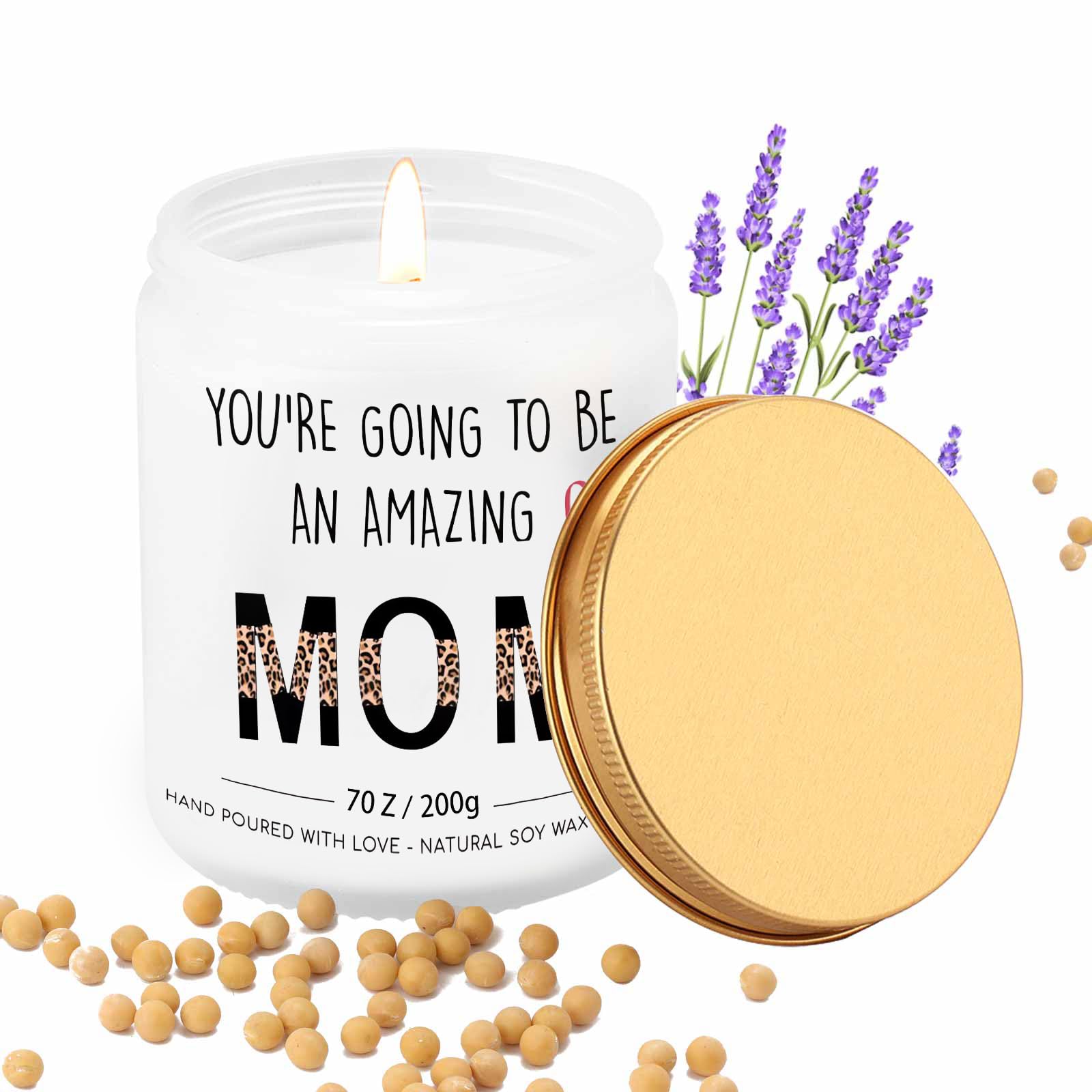 New Mom Gifts for Pregnant Women, Pregnancy Gift for Expecting Mom, 1st Mothers Day Gift for Mommy to Be, Maternity Gifts for First Time Moms Pregnant Friend Wife Daughter, Lavender Scented Candle 7oz