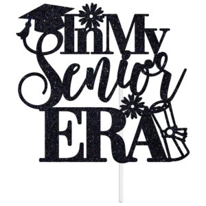 In My Senior Era Cake Topper, Congrats Grad/So Proud of You, 2024 High School/College Graduation Party Decorations Supplies