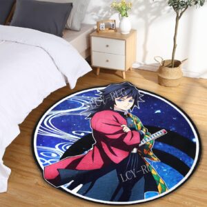 generic Anime Rug Bedrooms Anime Area Round Shape Carpet Rug Non Slip Ultra Soft Circular Rugs Dorm Gaming Room Best Decor, 39×39