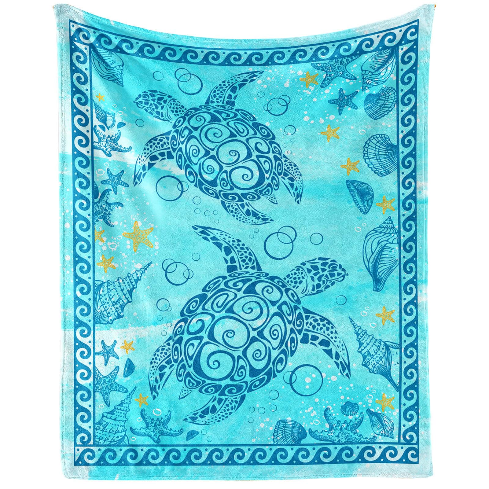 Homieblanket Sea Turtle Blanket for Boys Girls, Cute Sea Turtle Themed Design Printed Throw Blankets for Kids Lap, Chair Sofa, Warm Soft Cozy Blanket, 40"x 50"