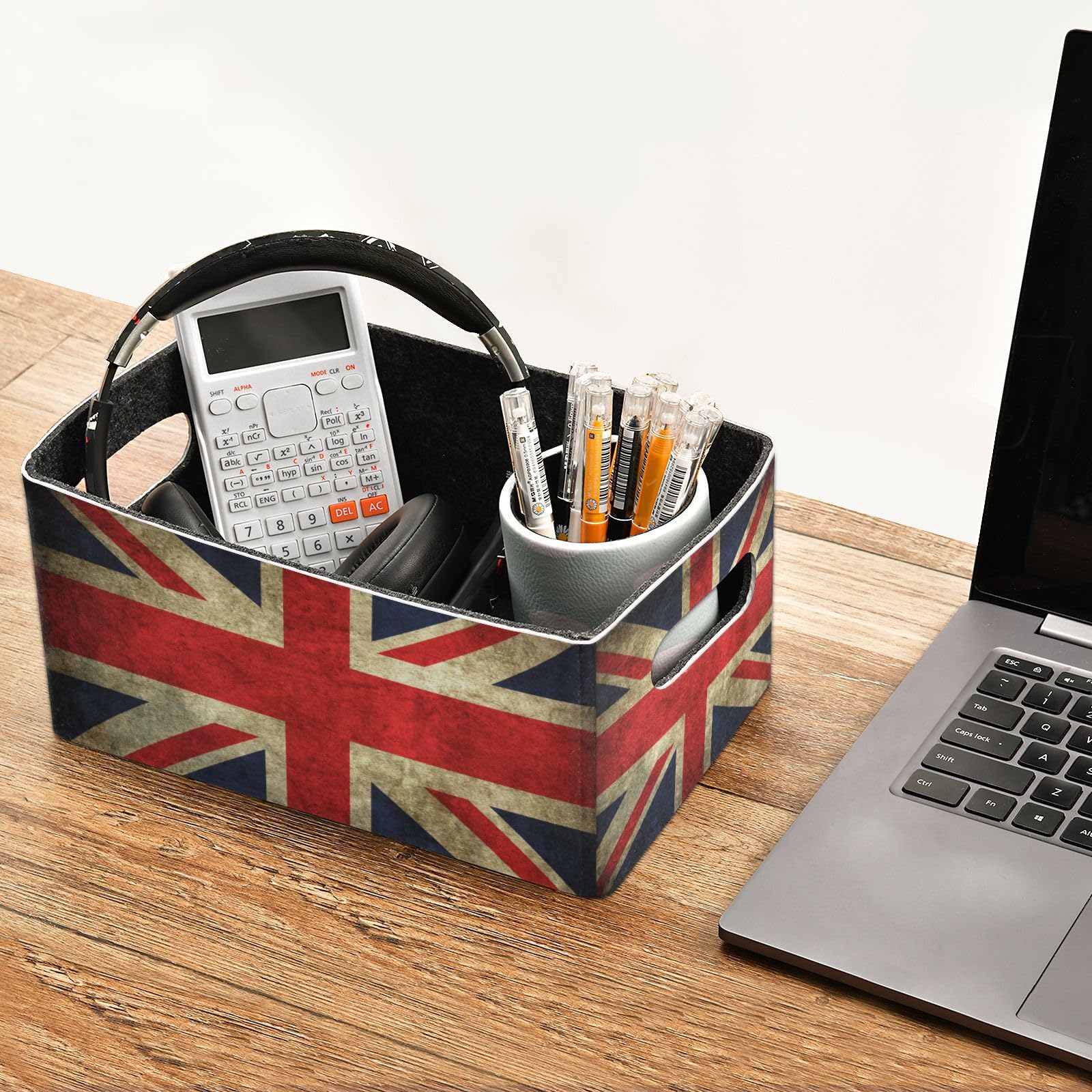 Shelf Basket Storage Toy Baskets Lovely British Flag Union Jack Foldable Storage Box for Cosmetic Organizing Decorative Baskets for Shelves,Office,Table,Home