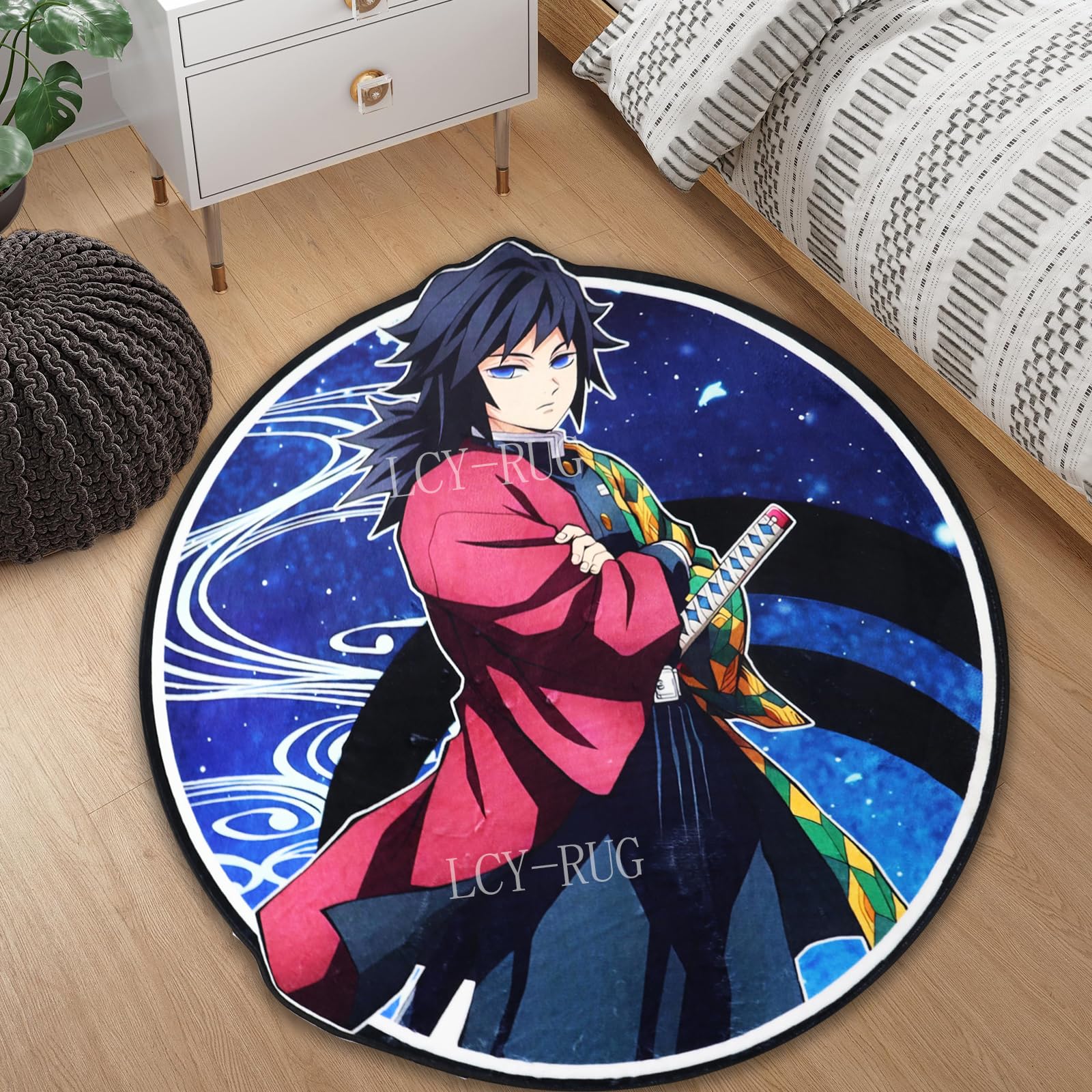 generic Anime Rug Bedrooms Anime Area Round Shape Carpet Rug Non Slip Ultra Soft Circular Rugs Dorm Gaming Room Best Decor, 39×39