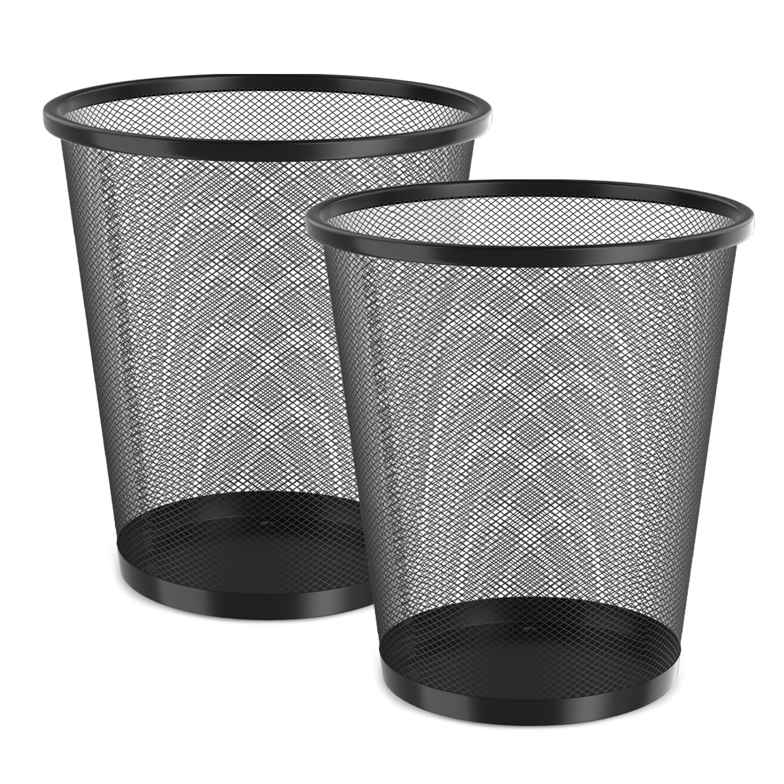 Magshion 5 Gallon Small Mesh Trash Can, Open-Top Garbage Bin Container, Metal Trash Wastebasket for Kitchen, Bathroom, Bedroom and Outdoor, Black