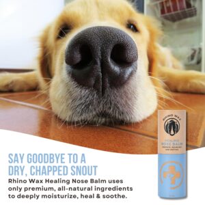 Rhino Wax - Healing Dog Nose Balm 2oz - Natural Snout Soother for Dogs - For Dry, Cracked, Irritated Noses - Dog Nose Butter - Dog Nose Moisturizer - 100% Natural Ingredients - Lick-Safe - Made in USA