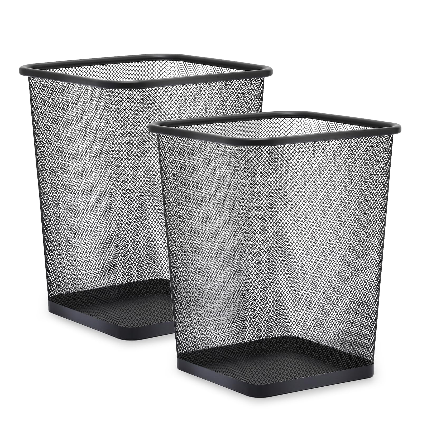 Magshion 5 Gallon Small Mesh Trash Can, Open-Top Metal Garbage Bin Container, Trash Wastebasket for Kitchen, Bathroom, Bedroom and Outdoor, Black