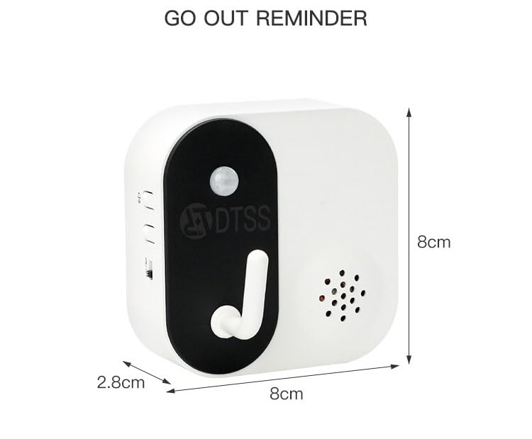 Generic Smart Key Hook with Human Body Sensing Voice Reminder, Personalized Voice Recordings, Multifunctional Reminder (Batteries not Included), White and Black