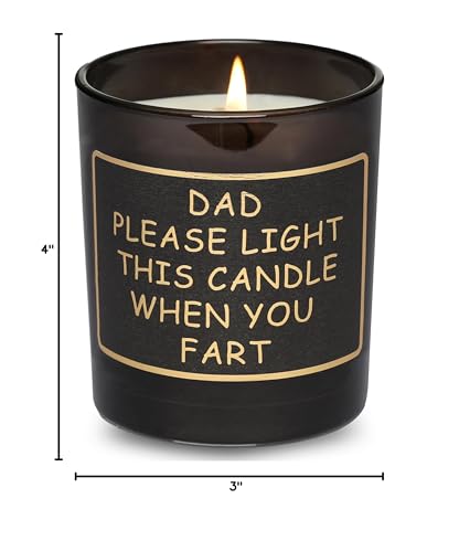 Dad Gifts from Daughter Son, Personalized Gifts for Dad, Dad Birthday Gift, Scented Candles for Men, Birthday Gifts for Dad Step Dad, Christmas Gift Idea (10oz) (DAD When You Fart, Sandalwood)