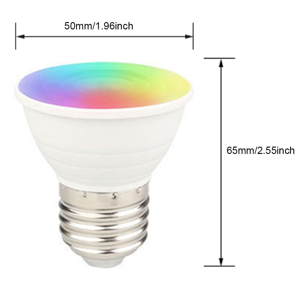 Par16 LED Color Changing Light Bulb with 24 Buttons Remote Control 50 Watt Equivalent E26 Base,16 Colors Dimmable RGB LED Spot Light Bulb with 5W