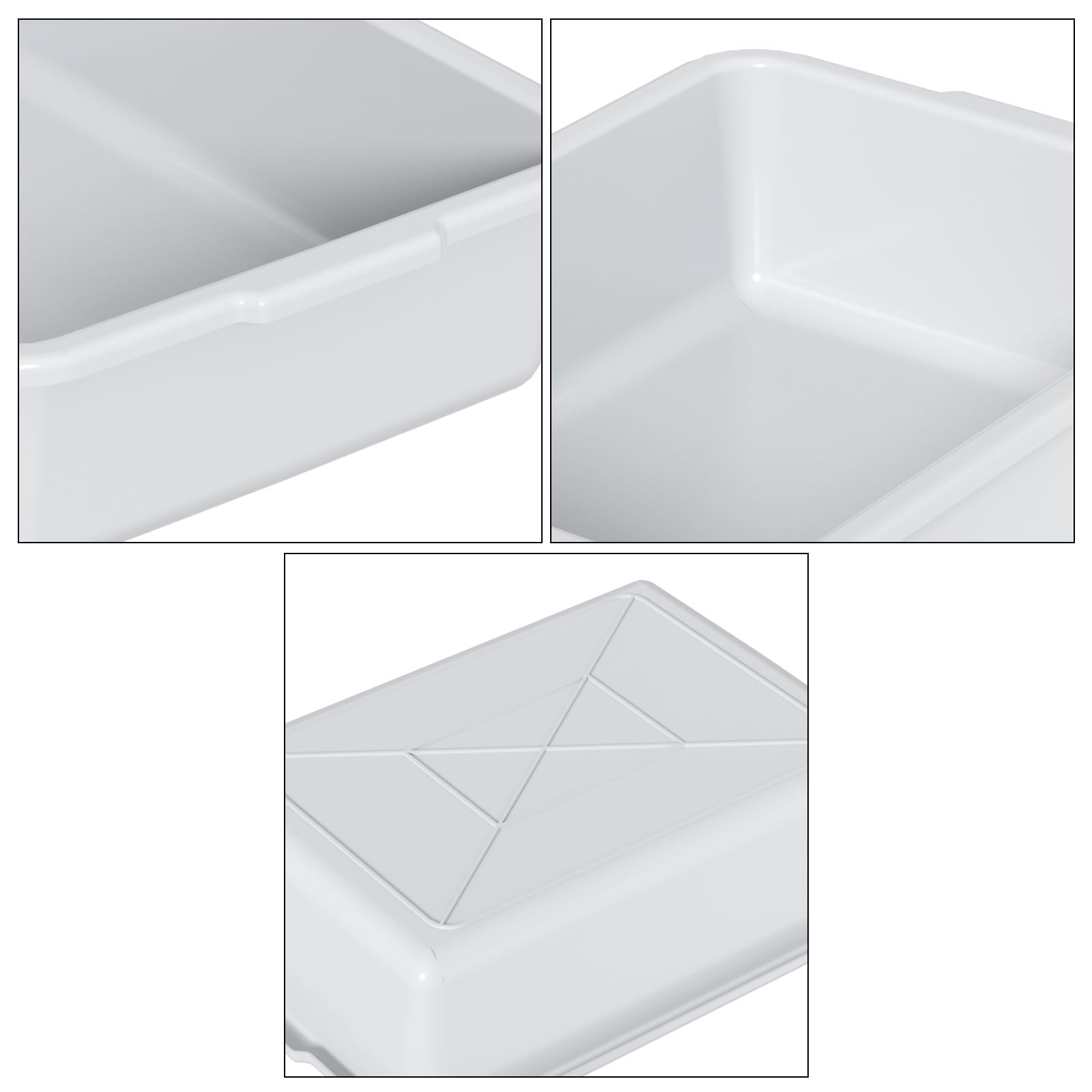 Melontray 13 L Plastic Kitchen Bus Tubs, 4 Pack Restaurant Bus Bin, Light Gray