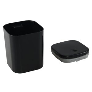 Melontray 0.5 Gallon/ 2.2 Liter Desktop Trash Can with Lid, Mini Pop Up Garbage Can, Black