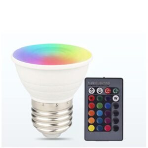 Par16 LED Color Changing Light Bulb with 24 Buttons Remote Control 50 Watt Equivalent E26 Base,16 Colors Dimmable RGB LED Spot Light Bulb with 5W