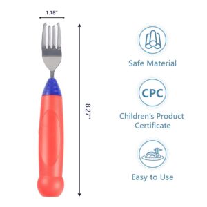 Electric Spinning Spaghetti Fork, Stainless Steel Automatic Flatware Fork, Twirling Fork for Kids and Adult (Red)