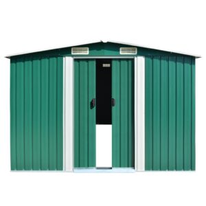 Outdoor Storage,Small Metal Shed,Tool Storage,for Garden,Backyard,Patio,Deck,Garden Shed 101.2" x 192.5" x 71.3" Metal Green