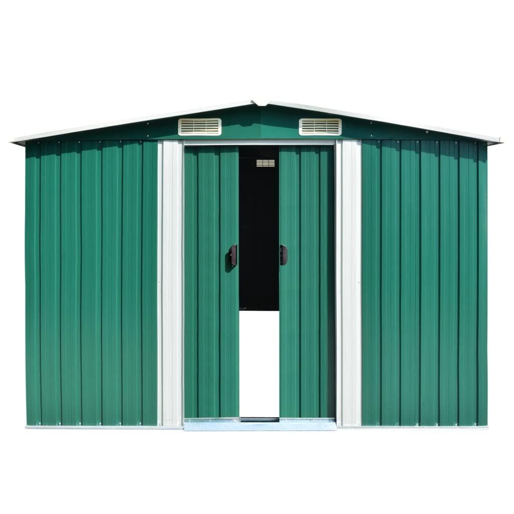 Outdoor Storage,Small Metal Shed,Tool Storage,for Garden,Backyard,Patio,Deck,Garden Shed 101.2" x 192.5" x 71.3" Metal Green