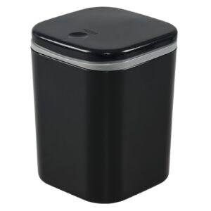 melontray 0.5 gallon/ 2.2 liter desktop trash can with lid, mini pop up garbage can, black