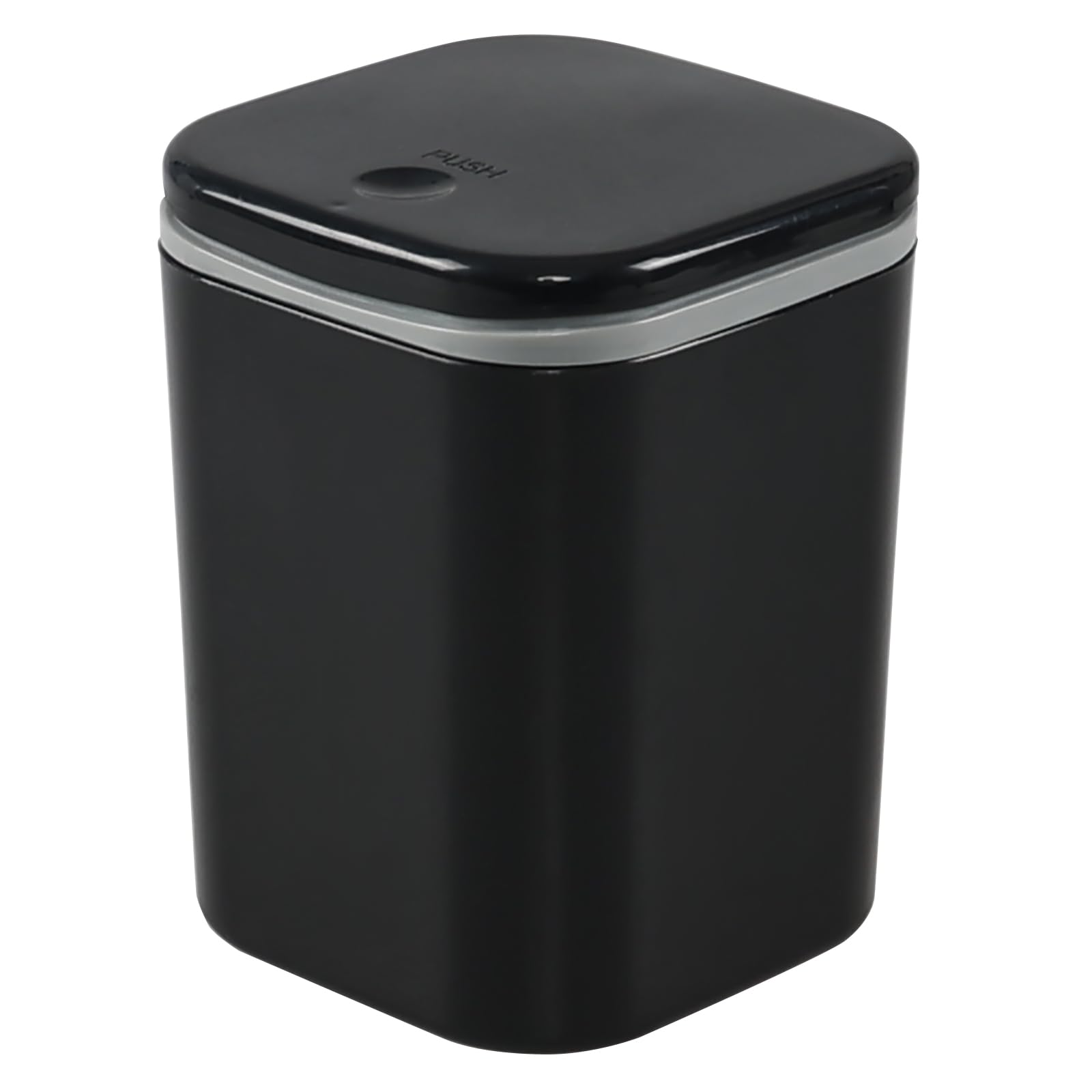 Melontray 0.5 Gallon/ 2.2 Liter Desktop Trash Can with Lid, Mini Pop Up Garbage Can, Black