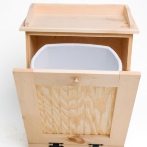 Country Barn Single Tilt-Out Single Trash Cabinet: Efficient and Stylish Trash Cabinet Crafted from Unfinished Pine Wood, is Designed to Hold one13-gallon, Ideal Garbage Can Cabinet