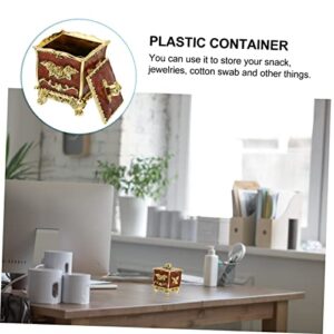 MAGICLULU 2 Pcs Decorative Storage Box Home Container Small Sundries Organizer Plastic Jar Plastic Container