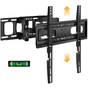 sweeease 6 arms tv wall mount for 26-65 inch, full motion up down swivel tilt level retractable tv bracket for flat curved max 110 lbs max vesa 400x400mm tv, 8"-16"wood stud articulating tv wall mount