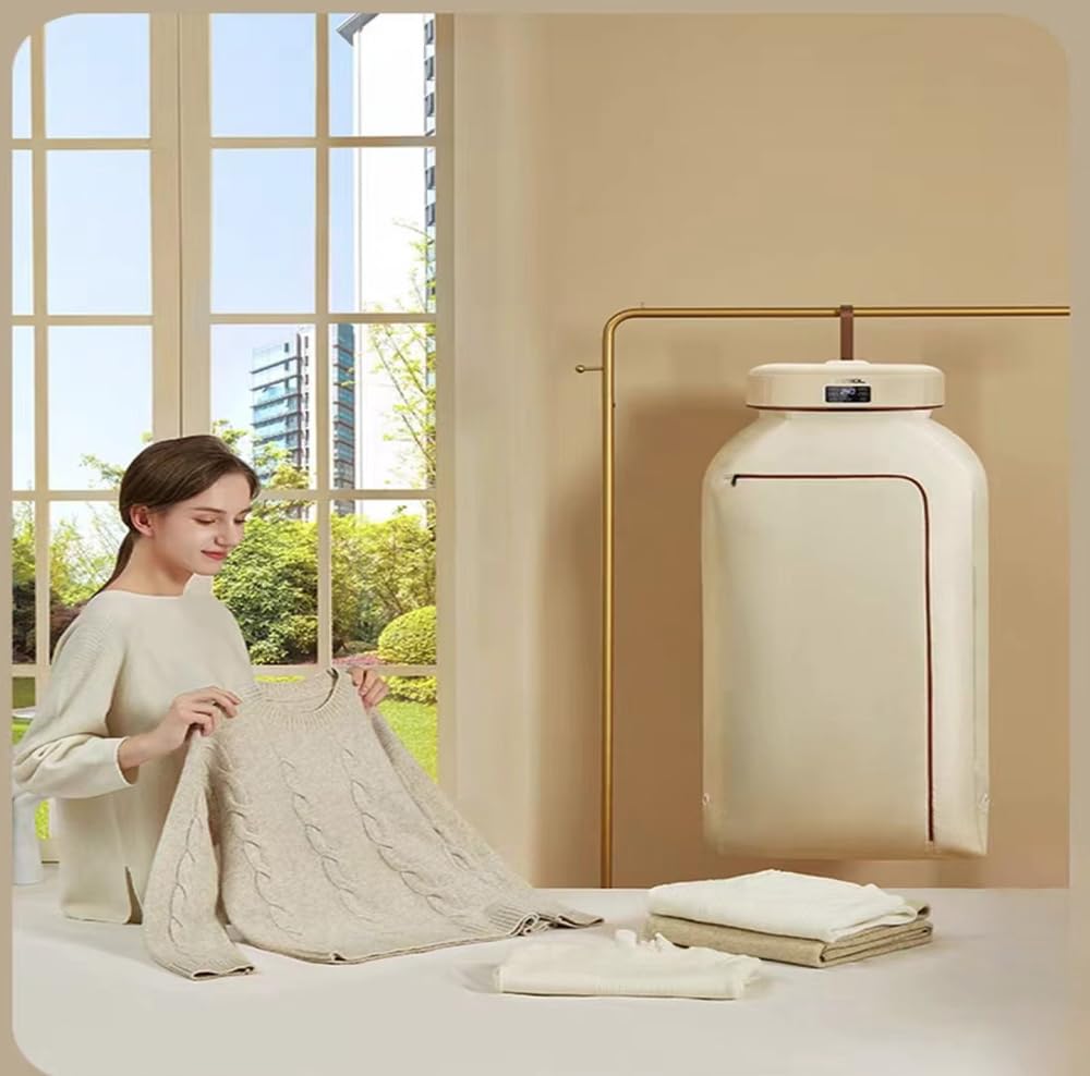 Portable Clothes Dryer，Mini Clothing Care Machine With Remote Control,Quick And Easy-To-Use Small Dryer,Suitable For Small Spaces, Apartments, RVs, And Dormitories，Carrying Clothes Drying Bags