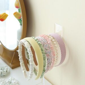 Clear Acrylic Headband and Jewelry Organizer Rack - 6 Pack Hair Accessories and Bracelet Display Stand