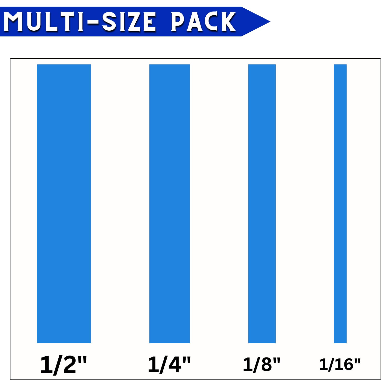 DOAY 4 Pack Blue Painters Tape - Fine Line Masking Tape 1/16", 1/8", 1/4", 1/2" x 60 Yards - Thin Automotive Pinstripe Tape for DIY, Paint, Art, Tumblers - Multi Size Pack - Total 240 Yards