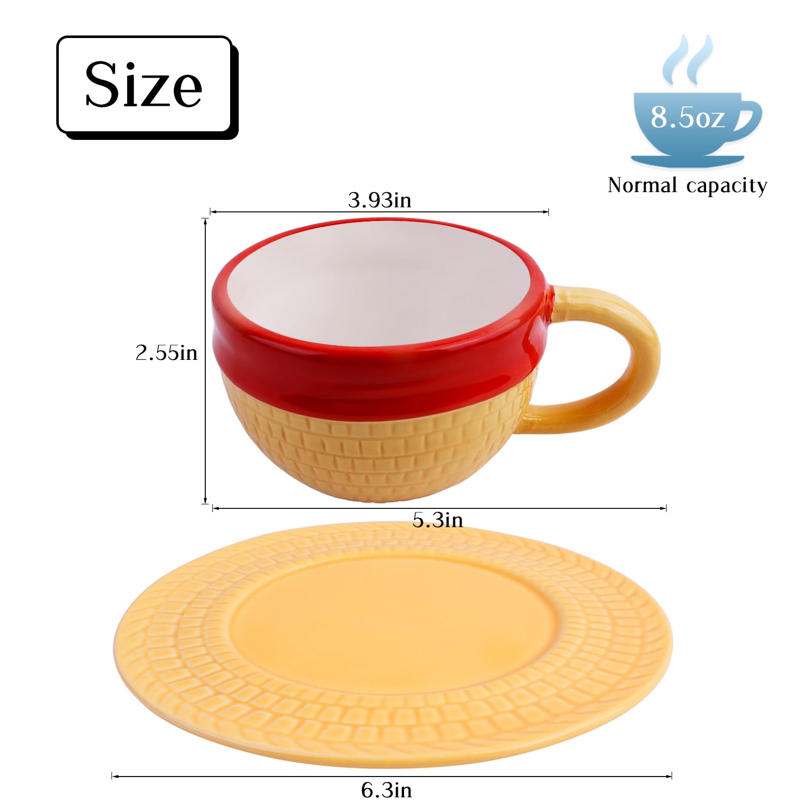 HACOCOLA Anime Ceramic One Piece Coffee Mugs Merch, Luffy Straw Hat Manga Milk Tea Cup Collection Gift Set for Anime Lovers (Luffy)