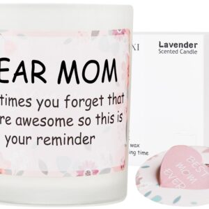 HUAN XI Gifts for Mom - Funny Birthday Gifts for Mom, Handmade Lavender Vanilla Soy Candle for Mom, Christmas Gift for Mom, Funny Cute Mom Birthday Gift Idea from Daughter Son (10oz) StyleC