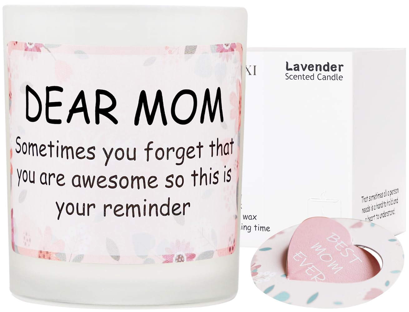 HUAN XI Gifts for Mom - Funny Birthday Gifts for Mom, Handmade Lavender Vanilla Soy Candle for Mom, Christmas Gift for Mom, Funny Cute Mom Birthday Gift Idea from Daughter Son (10oz) StyleC