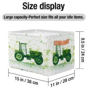 Tractor Foldable Storage Basket Cube with Handles For Child Pet Toy , Home Closets Bedrooms Fabric Collapsible Bin Organizer Box Offices Book shelf canasta para juguetes de niño