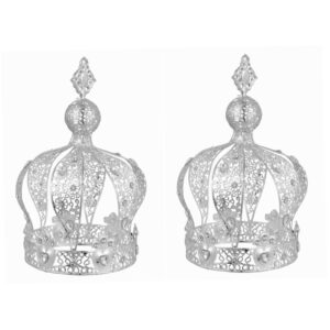 ibasenice 2 pcs crown cake decoration vintage bride aluminum alloy decorations