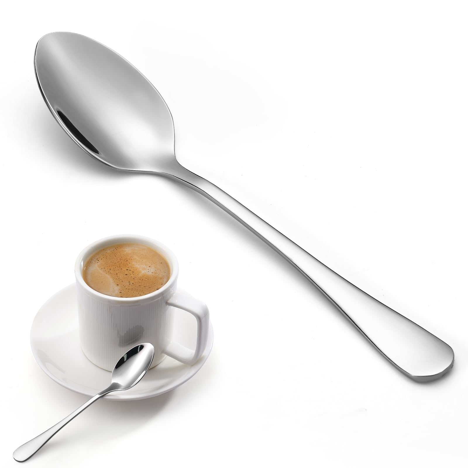 12 Pcs Demitasse Espresso Spoons Set, 4.7" Mini Coffee Spoons, Tiny Spoons, Stainless Steel Small Spoons for Dessert, Appetizer, Small Sugar Spoons, Dishwasher Safe