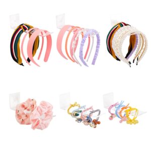 clear acrylic headband and jewelry organizer rack - 6 pack hair accessories and bracelet display stand