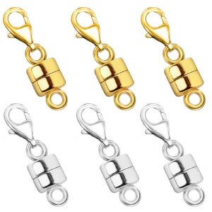 qulltk magnetic necklace clasp with lobster clasp 18k gold and silver magnetic jewelry clasps for necklaces extender bracelet clasps and closures