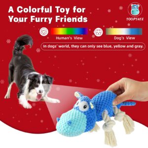 TOOPTATE Dog Toys for Aggressive Chewers - Dog Toys to Keep Them Busy Squeaky Dog Toys for Large Dogs (Blue, Medium)