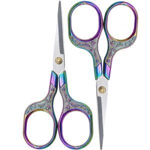 mini scissors stainless blade metal handle 2 pack office school classroom student teacher crafting fabric sewing gift wrapping all purpose