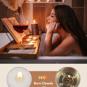 50 Packs Tea Light Candles, 4.5 Hours Burning Time, Unscented & Smokeless Mini Votive Candles, Soft Light Tealight, Small Tea Candle for SPA Relax Romantic Decor, White