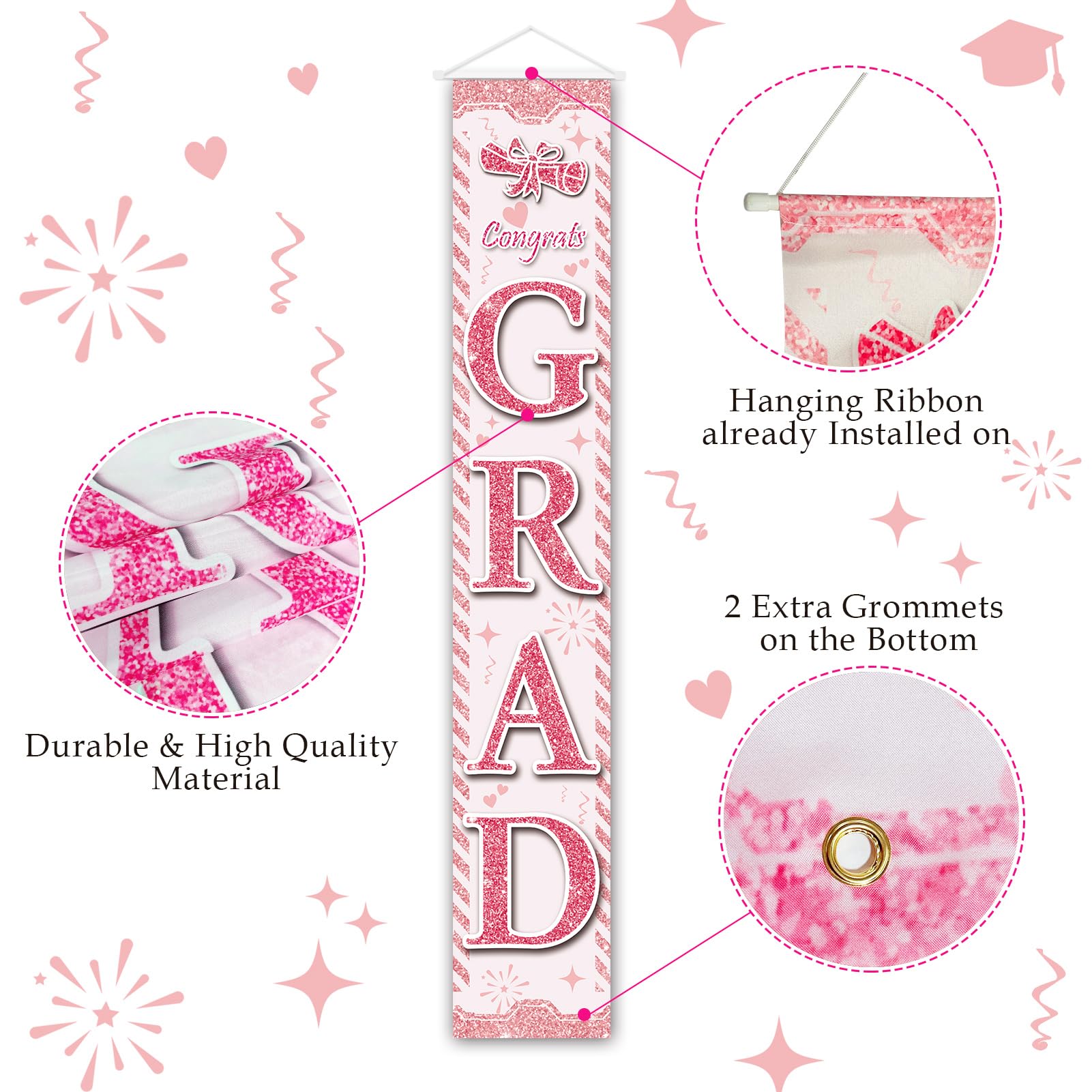 Graduation Decorations 2024 Graduation Banners Porch Door Signs Graduation Party Decorations 2024 Graduation Decorations Class of 2024