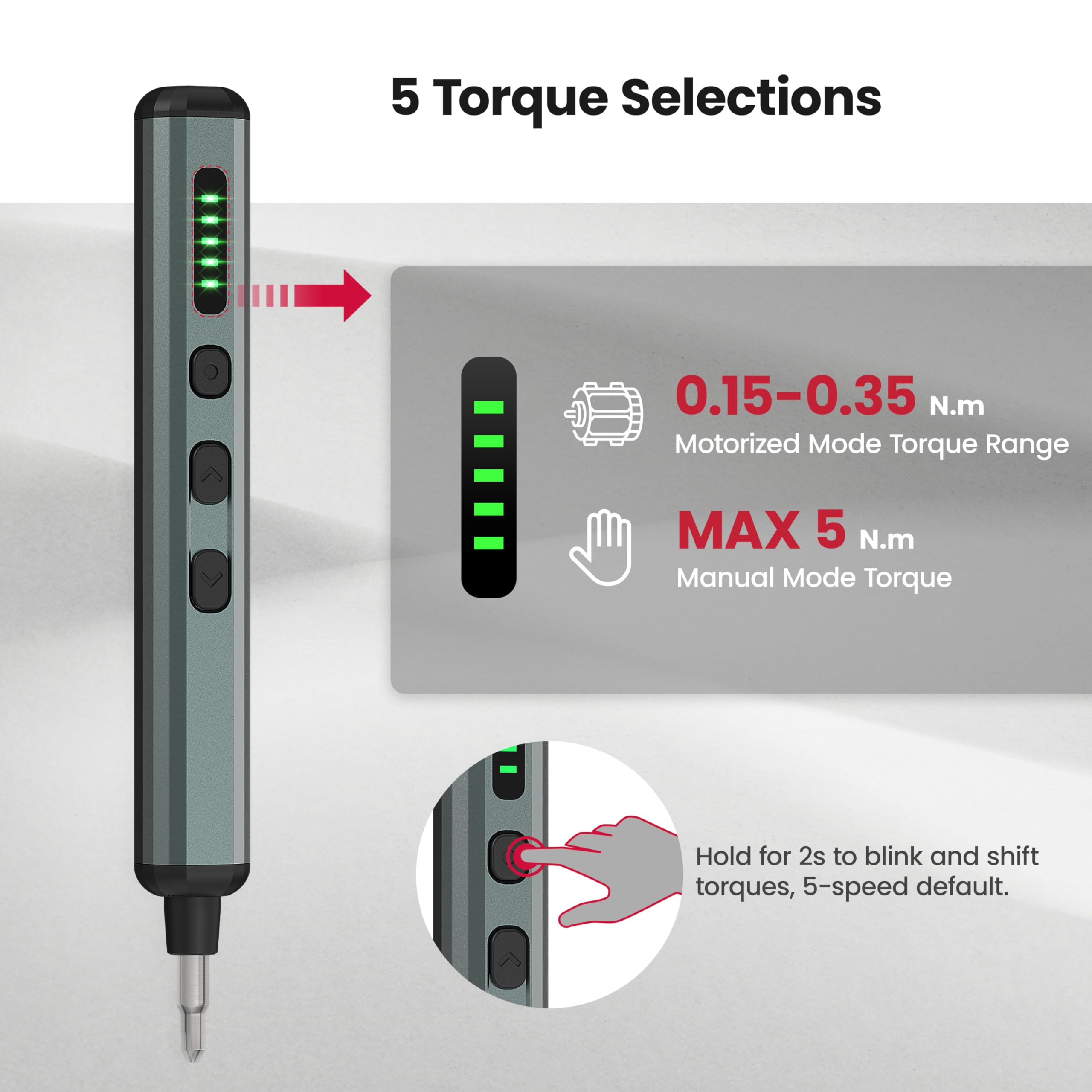 KAIWEETS 70-in-1 Mini Electric Screwdriver, Rechargeable Cordless Screwdriver Set with 64 S2 Magnetic Bits, 5 Gears Torque, 4 LED Lights, Power Screwdriver for Precision Work Phone Camera Laptop Watch