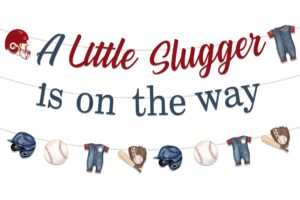 balterever baseball baby shower decorations banner little slugger is on the way banner baseball theme garland baseball theme party supply hanging wall banner decor for baby shower baby boy sport fan