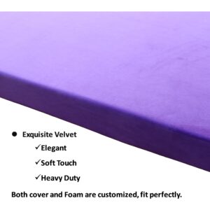 Ginsimar Velvet Pad, Zippered Cover Removable,Gel Memory Foam Mattress, Topper Warm Mattress Pad Cover for Pressure Relief,Breathable, Soft & Cozy (Purple ; Custom Size)