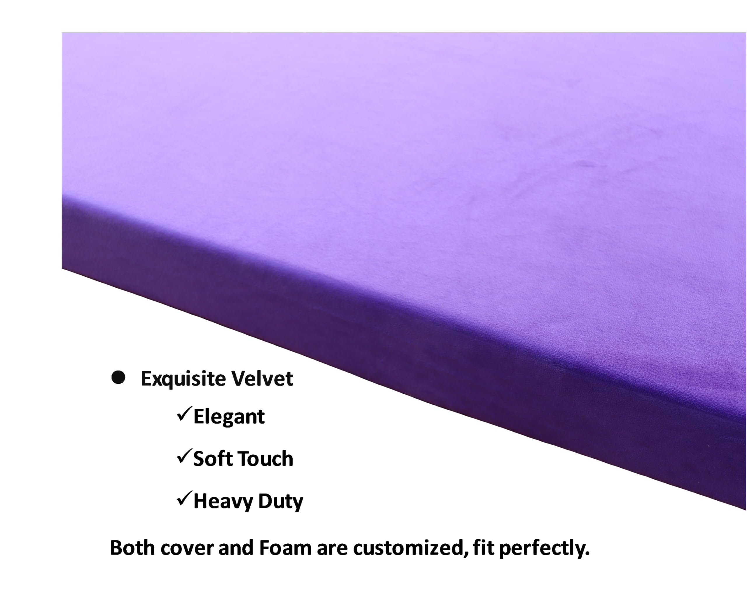 Ginsimar Velvet Pad, Zippered Cover Removable,Gel Memory Foam Mattress, Topper Warm Mattress Pad Cover for Pressure Relief,Breathable, Soft & Cozy (Purple ; Custom Size)