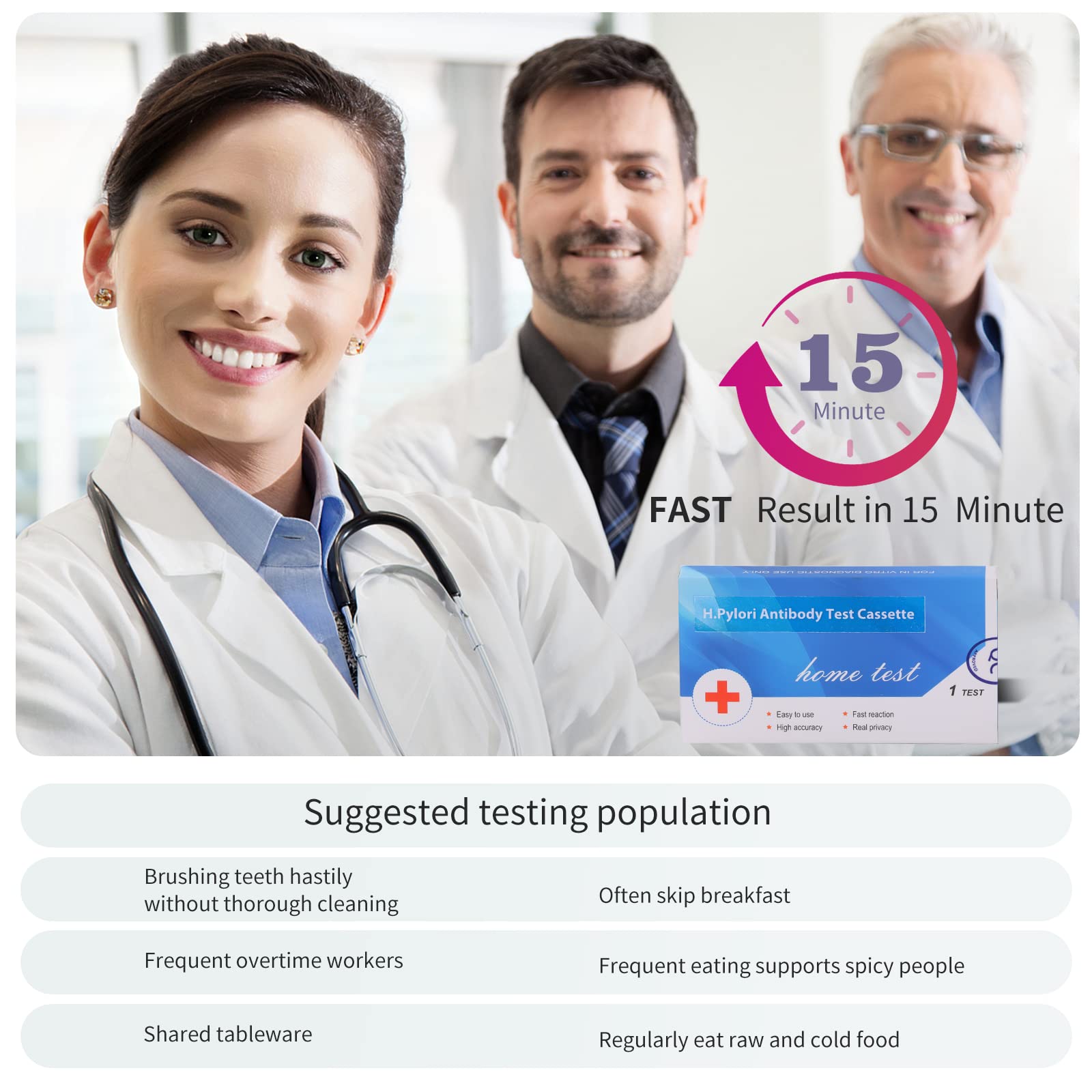 Kueysing Helicobacter Pylori Test Kits, H. Pylori，h. Pylori 10-15 Minutes of Quick Home Testing, The Result is Highly Accurate, Easy to Read and use…